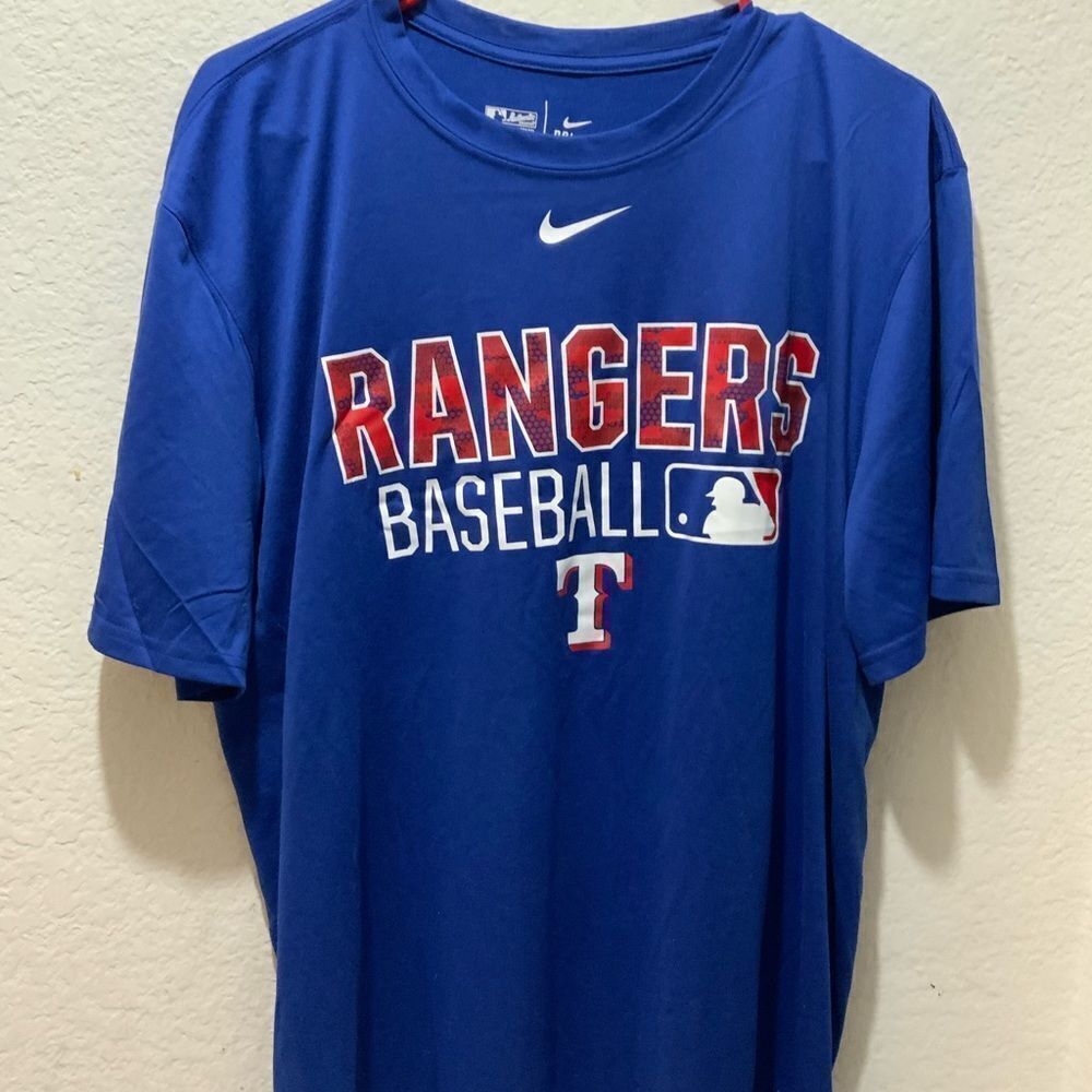 New Mens Nike Dri-Fit Authentic Collection Performance Texas Ranger T-Shirt XL - Picture 2 of 6